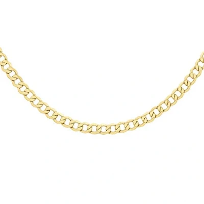 Image of Carissima Gold Unisex 9 ct Yellow Hollow 5 mm Diamond Cut Curb Chain Necklace of Length 46 cm/18 Inch