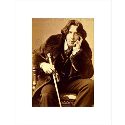 Image of Wee Blue Coo Vintage Portrait Oscar Wilde Poet Playwright Legend Irish Wall Art Print