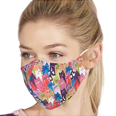 Image of ECO CHIC M03 Multicolour Stacking Cats Mask, 1 Count (Pack of 1)