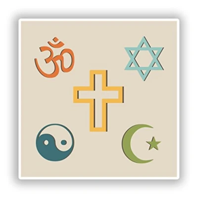 Image of 2 x 15cm/150mm Religious Symbols Vinyl Stickers Travel Luggage #10088