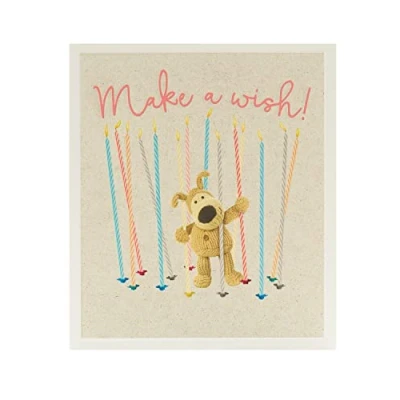 Image of Boofle Birthday Card Cute for Friend Her Make a Wish with Candles