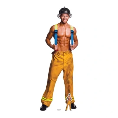 Image of STAR CUTOUTS SC2156 Fireman Chippendale Lifesize Cardboard Cutout with Free Mini Standee Perfect Photo Gift for Fans, Collectors, Family and Friends, Solid, Multicolour, Regular