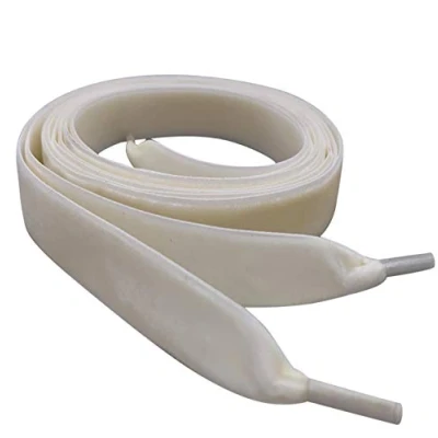 Image of 142cm / 56 Ivory Velvet Flat Ribbon Shoe laces, My Laces™ for Trainers, Shoes, Boots Shoelaces