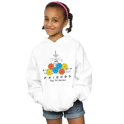Image of Friends Girls Fountain and Umbrellas Hoodie White 12 13 Years