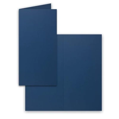 Image of Premium Quality Folding Cards DIN Long Dark Blue, 10.5 x 21 cm Very Stable Inkjet Brand: Neuser Colourful 25 Doppelkarten Nacht Blau