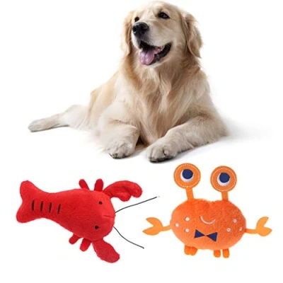 Image of Mentin Squeaky Toy for Cats and Dogs Plush Dog Toy, Lobster Shapes (01#)