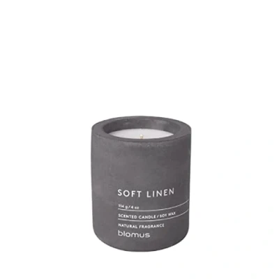 Image of blomus FRAGA 65653 Scented Candle S Made of Soy Wax, Magnet, High Quality Room Fragrance, Characteristic Concrete Look, Soft Linen 24 Hours Burning Time, Especially Low Soot (H x W D: 8 6.5 D), Magnet)
