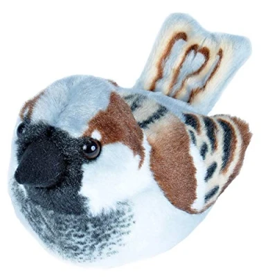 Image of Wild Republic 19599 House Sparrow with Authentic Bird Sound, Soft Toy for Kids, 13cm, White Brown