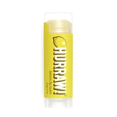 Image of Hurraw! Lemon Lip Balm: Organic, Certified Vegan, Cruelty and Gluten Free. Non GMO, 100% Natural Ingredients. Bee, Shea, Soy Palm Made in USA