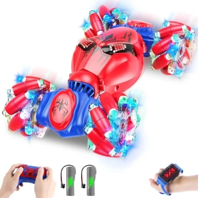 Image of Xander RC Stunt Car, 2.4GHz 4WD Remote Control Car with Gesture Control, Double Sided Rotating Off Road Vehicle 360 Flips Lights Music, for Boys &amp; Girls Birthday