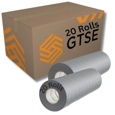 Image of GTSE Grey Electrical Tape, 19mm x 20m, 20 Rolls of Strong Self Adhesive PVC Insulation Tape for Insulating, Repairing and Protecting Wires