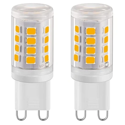 Image of Euxper G9 2W LED Light Bulbs Warm White 2700K, Not Dimmable, Equivalent to 28W Halogen Bulb, Corn for Home Lighting, Non Flicker, AC 220 240V,360 Beam Angle, 2 Pack