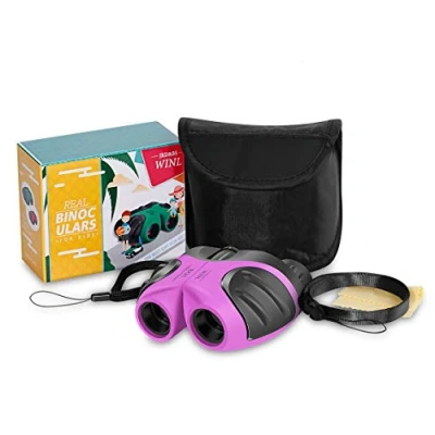 Image of JRD&amp;BS WINL Binoculars Toys for Children,Birthday Gifts 4 9 Old Year Girls Outdoor Toys,Kids’ 5 12 Boys Presents,Best Gift kids Hunting,Learning (Pink)