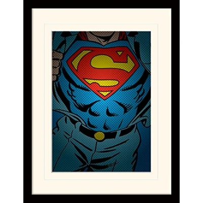 Image of DC Comics &quot;Superman Torso&quot; Mounted And Framed Print, 30 x 40 cm