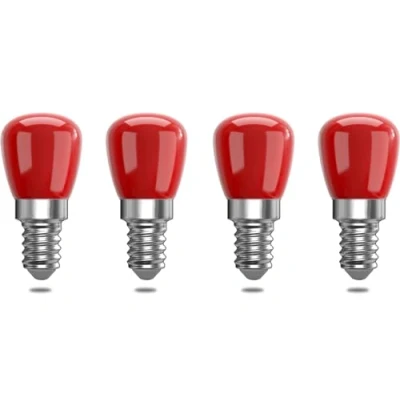 Image of ZFQ E14 Coloured LED Light Bulbs, Red Decorative Bulb, 25 W Bulb Replacement, Decoration for Christmas, Halloween, Party, Gathering, Bar, Ambient Lighting, Pack of 4