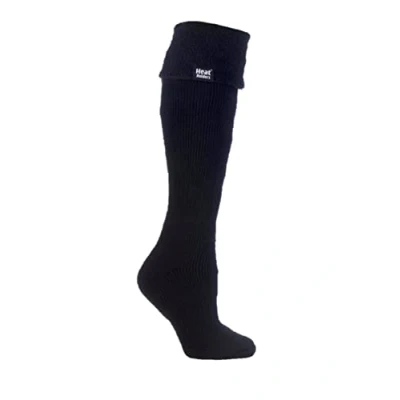 Image of HEAT HOLDERS Ladies Thermal Winter Warm Wellington Boot Socks UK Size 4 8 (Black)