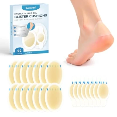 Image of SumiwishHydrocolloid Bandages 22ct Blister for Fast Healing and Prevention Waterproof, Feet, Toes, Heels, Fingers Wound Care