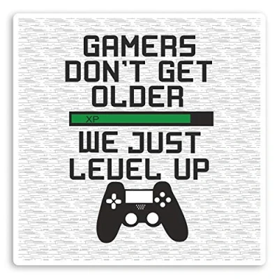 Image of 2 x 10cm Funny Old Gamer Vinyl Stickers Joke Dad Gaming Laptop Sticker #30038 (10cm Wide)