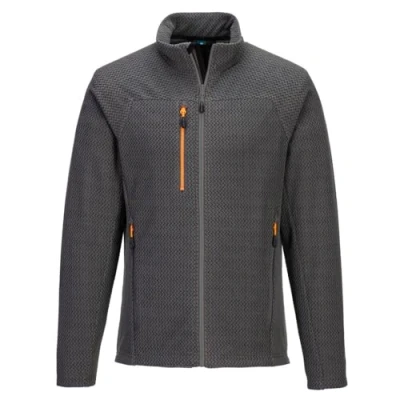 Image of Portwest EV480 Men&#039;s Full Zip Slim Fit Fleece Textured Stretch Fabric Lightweight and Comfortable Layer Metal Grey, X Large