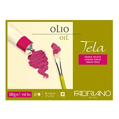 Image of Fabriano Tela 68003040 Oil Paper Pad 30 x 40 cm 300 gsm 10 Sheets White