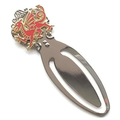 Image of Wales Welsh Red Dragon Enamel Crested Bookmark &amp; Gift Bag (T1138)