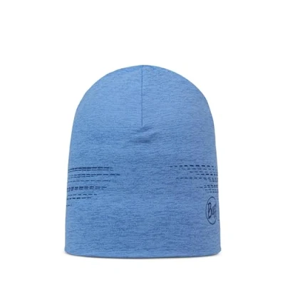 Image of BUFF® DryFlx® Beanie Hat Man Woman Adult, Quick Drying, Stretch, Reflective, Shiny, Night, Visibility, Running, Moisture Wicking, One Size, Blue