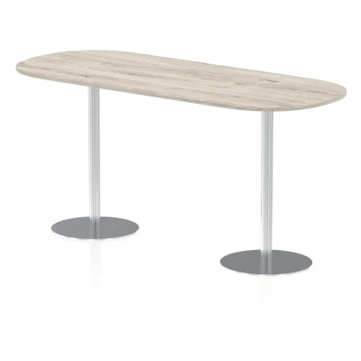 Image of Italia 2400mm Poseur Boardroom Table Grey Oak Top 1145mm High Leg