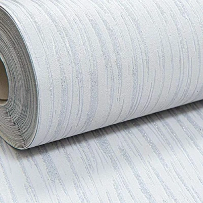 Image of Embossed Plain Light Grey Silver Glitter Blown Vinyl Textured Wallpaper