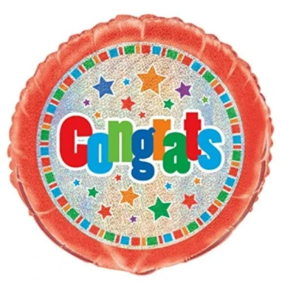 Image of Unique Party 55539 18&quot; Foil Prism Congratulations Balloon