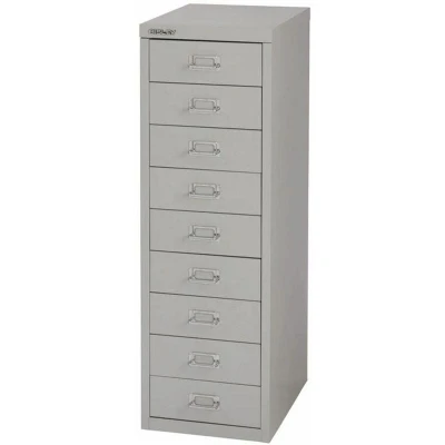 Image of Bisley 9 Multidrawer Cabinet A4 290x420x860mm Grey H399NL 073