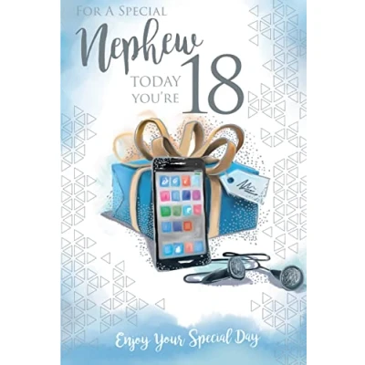 Image of For A Special Nephew 18 18th Today Phone Happy Birthday Card Lovely Verse