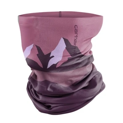 Image of Carhartt unisex adult Force Lightweight Neck Gaiter, Mountain Print woodrose/Eggplant, One size