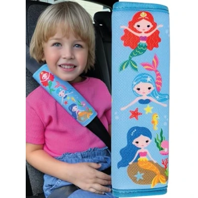 Image of HECKBO 1x Kids Car Seat Belt Pads Protectors Mermaid for and Babies Ideal Any Booster Bicycle
