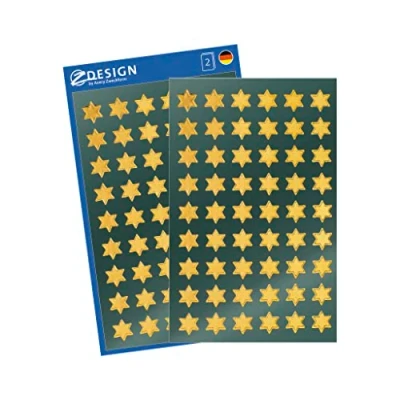 Image of Avery Zweckform 52771 Christmas Stickers, Pack of 36 Special Material Sterne Gold 54 Stück