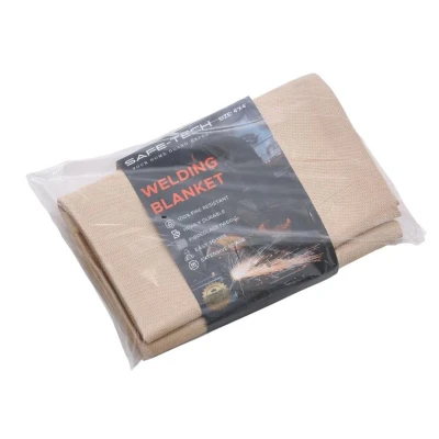 Image of SAFE TECH Safety Welding and Grinding Protective Blanket, 4x4ft 550C working temp Fire with grommets for hanging