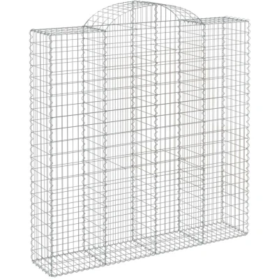Image of vidaXL Arched Gabion Baskets 13 pcs 200x50x200/220 cm Galvanised Iron