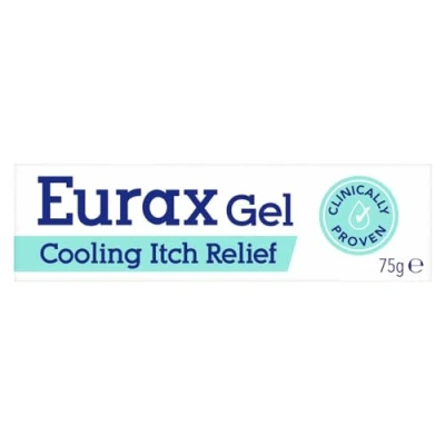 Image of Eurax Cooling Itch Relief Gel 75g Instant Clinically Proven Soothes &amp; Hydrates Reduces the Urge to Scratch For Dry, Itchy Irritated Skin