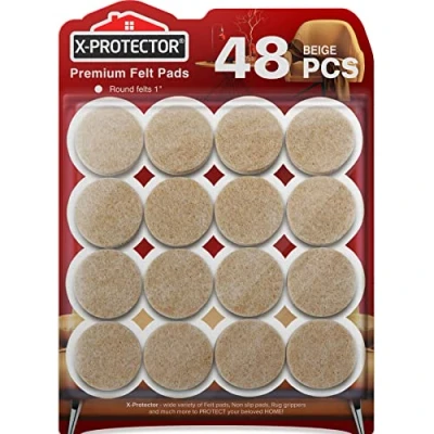 Image of Chair Pads Floor Protectors X Protector 48 PCS Felt Furniture Premium Feet Huge Quantity Protect Wood Floors with Leg Protector!