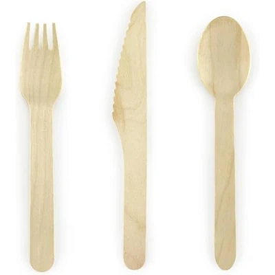Image of Wooden Cutlery Set, 16cm, 18 Pieces