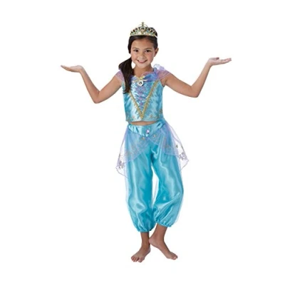 Image of Rubie&#039;s Official Disney Princess Jasmine Aladdin Childs Deluxe Costume, Small 3 4 Years