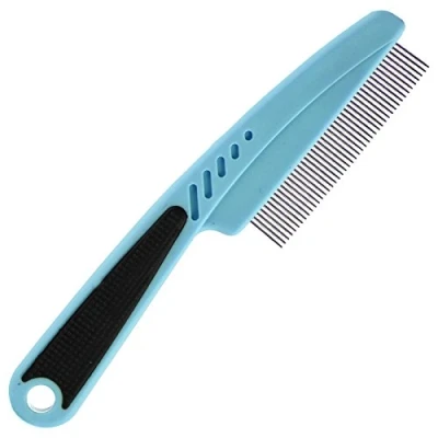 Image of Pet Touch Fine Medium Flea Remover Dog Cat Comb Metal Teeth Hair Coat Healthy (Blue)