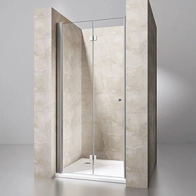 Image of Durovin Bathrooms 700x1900mm(WxH) Frameless Bifolding Shower Door wide Entry Space 6mm Tempered Glass