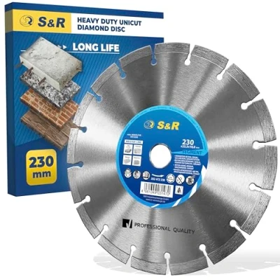 Image of S&amp;R Diamond cutting Disc 230 x 22,2 10 2,6 mm standard, laser welded for concrete, reinforced granite, natural stone, bricks