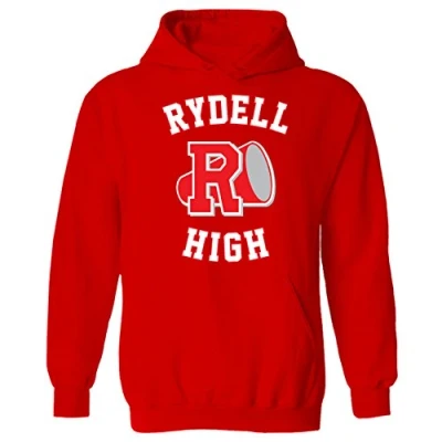 Image of Flip Rydell High School Logo Grease Costume Unisex Pullover Hoodie Red (M)