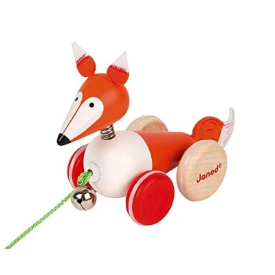 Image of Janod J08191 Wooden Pull Along Animal, Fox