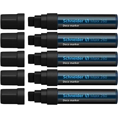 Image of Schneider Maxx 260 Chalk Marker Black (Pack of 5)