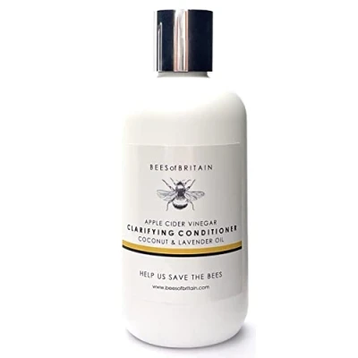 Image of Bees of BRITAIN 99% Natural Clarifying Conditioner ACV, Lavender. No Sulfates/Parabens/Silicones, pH 5.5, Sensitive Skin. We Donate 5% our Profit to Save + Pollinators. 250ml