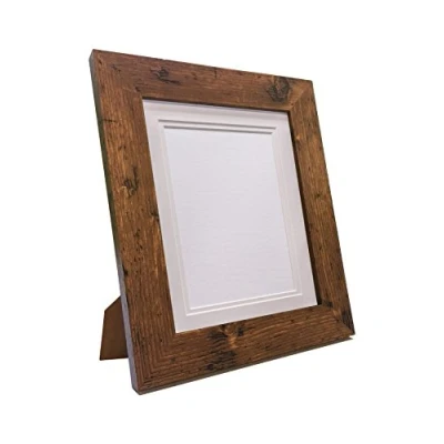 Image of Metro Vintage Wood Photo Picture Poster Frame with Double Ivory Mount 40 x 30 for Image Size 36 24 inch