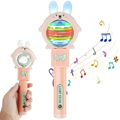 Image of Eummy Light up Magic Ball Toy Wand for Kids Thrilling Spinning Show Flashing Rotating LED Glow Party Favors Sensory Boys Girls Autism (Rabbit)