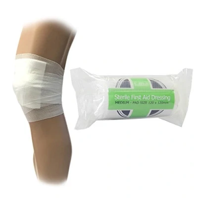 Image of 25 Pack of CMS Medical Medium Sterile First Aid HSE Dressing Bandages 12x12cm